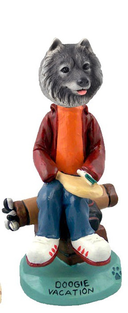 Keeshond Vacation Doogie Collectible Dog Figurine