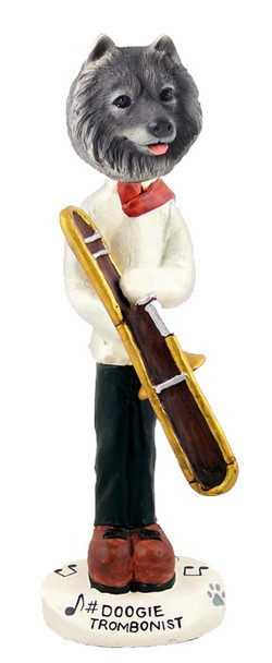 Keeshond Trombonist Doogie Collectible Dog Figurine