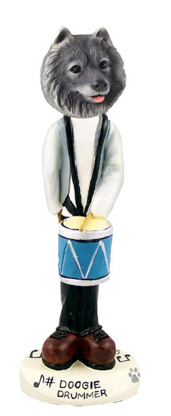 Keeshond Drummer Doogie Collectible Dog Figurine