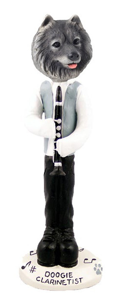 Keeshond Clarinetist Doogie Collectible Dog Figurine