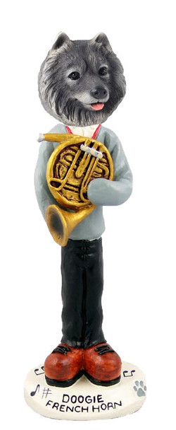 Keeshond French Horn Doogie Collectible Dog Figurine