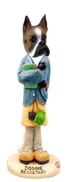Boxer Secretary Doogie Collectible Dog Figurine