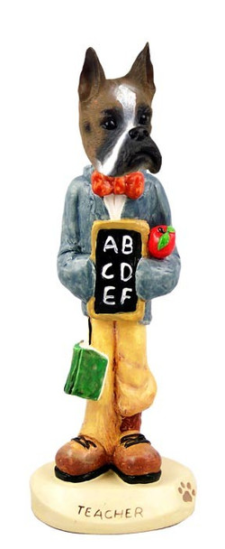 Boxer Teacher Doogie Collectible Dog Figurine