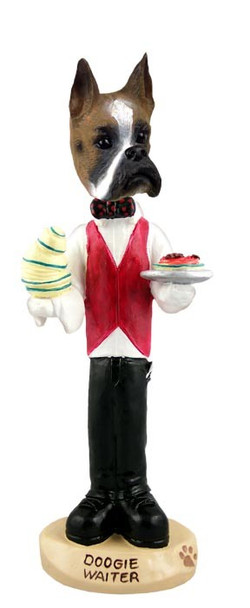 Boxer Waiter Doogie Collectible Dog Figurine