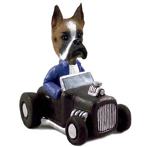 Boxer Hot Rod Doogie Collectible Dog Figurine