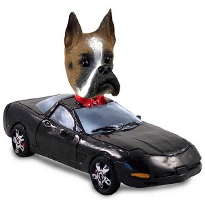 Boxer Sports Car Doogie Collectible Dog Figurine