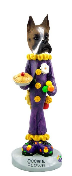 Boxer Clown Doogie Collectible Dog Figurine