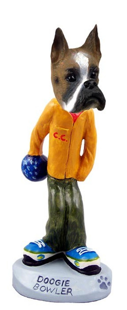 Boxer Bowler Doogie Collectible Dog Figurine