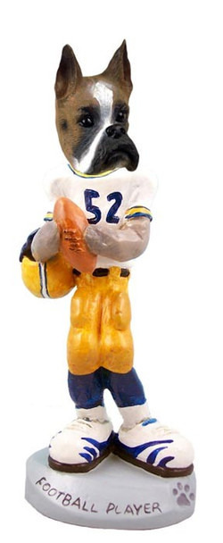 Boxer Football Player Doogie Collectible Dog Figurine