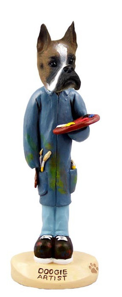 Boxer Artist Doogie Collectible Dog Figurine