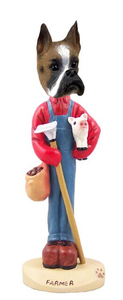 Boxer Farmer Doogie Collectible Dog Figurine