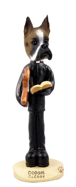 Boxer Clergy Doogie Collectible Dog Figurine