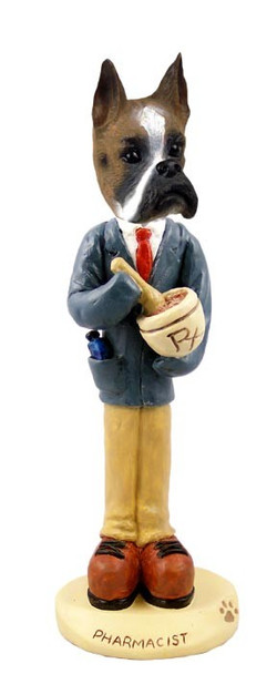 Boxer Pharmacist Doogie Collectible Dog Figurine