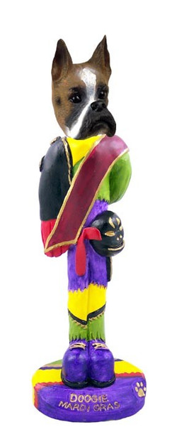 Boxer Mardi Gras Doogie Collectible Dog Figurine