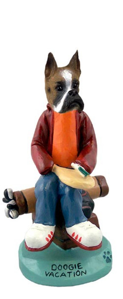 Boxer Vacation Doogie Collectible Dog Figurine