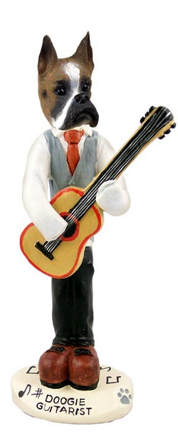 Boxer Guitarist Doogie Collectible Dog Figurine