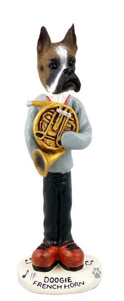 Boxer French Horn Doogie Collectible Dog Figurine