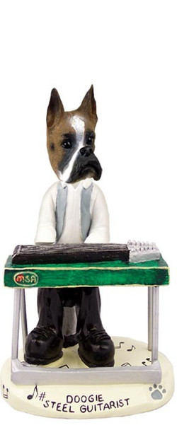 Boxer Steel Guitarist Doogie Collectible Dog Figurine