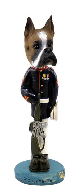 Boxer U S Marines Doogie Collectible Dog Figurine