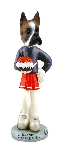 Boxer Female Cheerleader Doogie Collectible Dog Figurine
