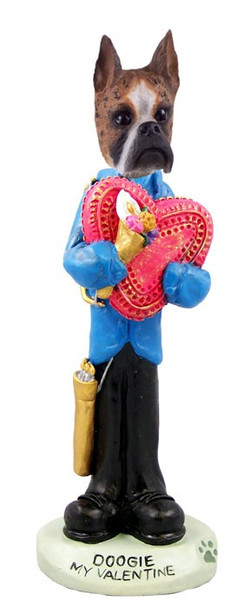 Brindle Boxer Valentine Doogie Collectible Dog Figurine