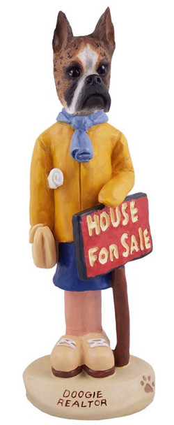 Brindle Boxer Female Realtor Doogie Collectible Dog Figurine