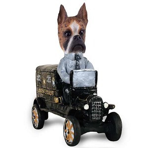 Brindle Boxer Paddy Wagon Doogie Collectible Dog Figurine