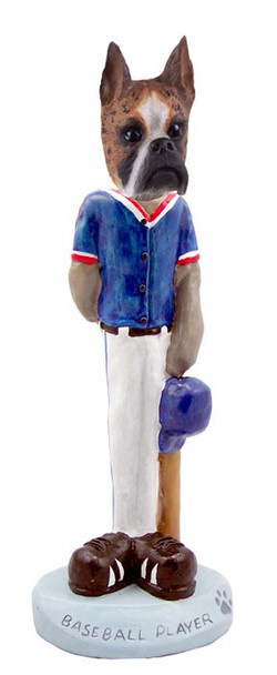 Brindle Boxer Baseball Doogie Collectible Dog Figurine