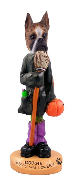 Brindle Boxer Happy Halloween Doogie Collectible Dog Figurine