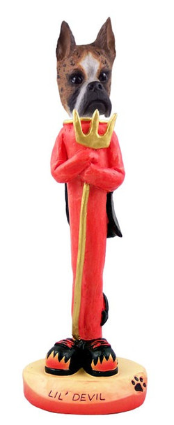 Brindle Boxer Lil Devil Doogie Collectible Dog Figurine