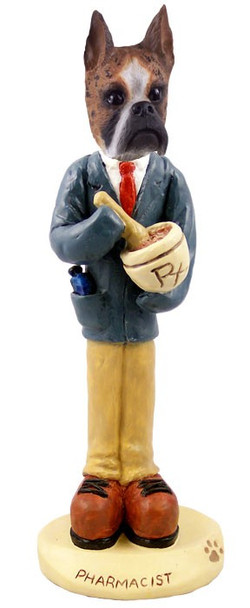 Brindle Boxer Pharmacist Doogie Collectible Dog Figurine