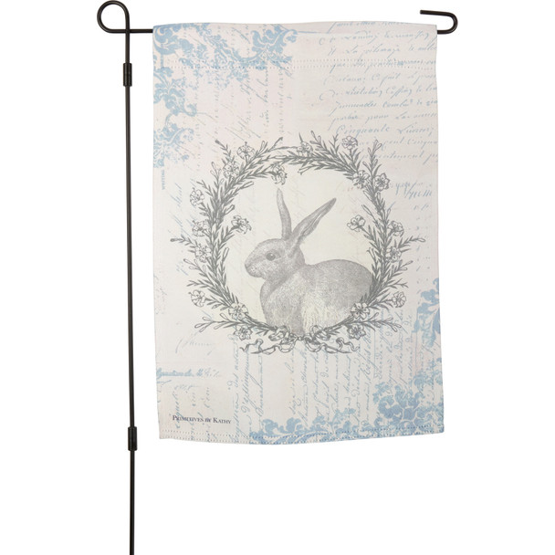 Decorative Double Sided Polyester Garden Flag - Bunny Rabbit Crest 12x18 from Primitives by Kathy