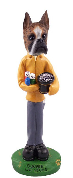 Brindle Boxer Las Vegas Doogie Collectible Dog Figurine