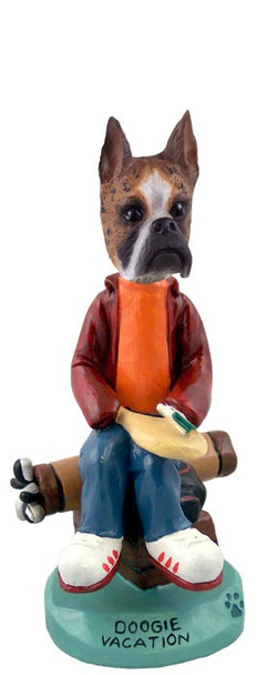 Brindle Boxer Vacation Doogie Collectible Dog Figurine