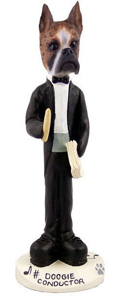 Brindle Boxer Conductor Doogie Collectible Dog Figurine