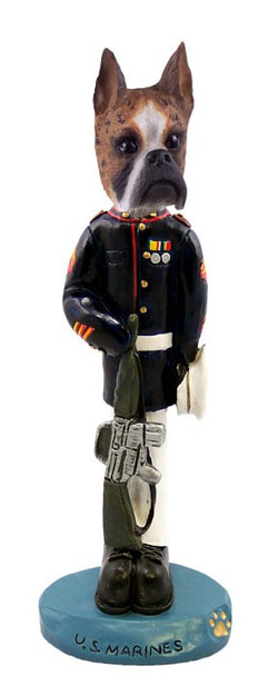 Brindle Boxer U S Marines Doogie Collectible Dog Figurine