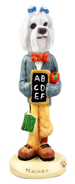 Maltese Teacher Doogie Collectible Dog Figurine