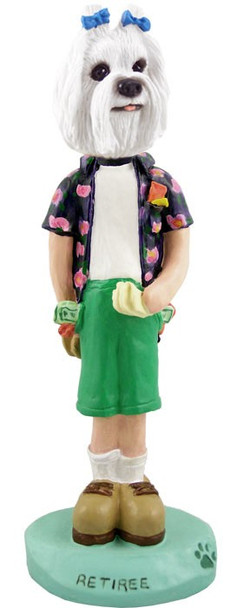Maltese Retiree Doogie Collectible Dog Figurine