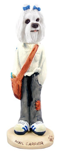 Maltese Mail Carrier Doogie Collectible Dog Figurine