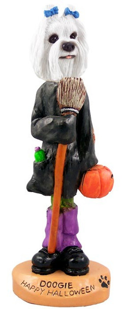 Maltese Happy Halloween Doogie Collectible Dog Figurine