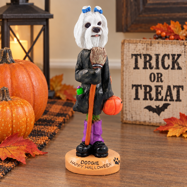 Maltese Happy Halloween Doogie Collectible Dog Figurine