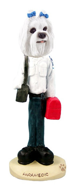 Maltese Paramedic Doogie Collectible Dog Figurine
