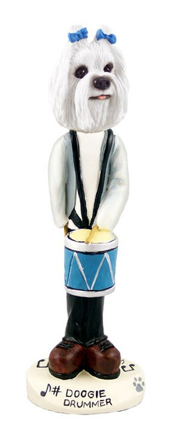 Maltese Drummer Doogie Collectible Dog Figurine