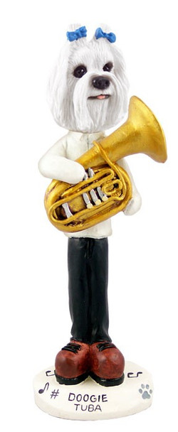 Maltese Tuba Doogie Collectible Dog Figurine