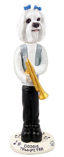 Maltese Trumpeter Doogie Collectible Dog Figurine