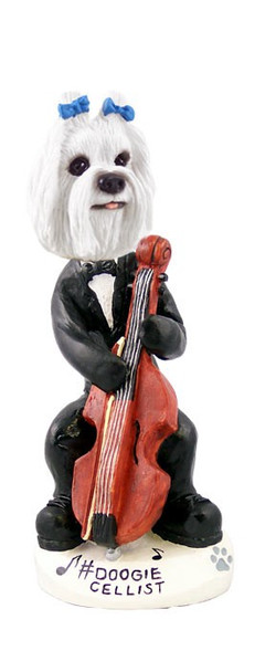 Maltese Cellist Doogie Collectible Dog Figurine