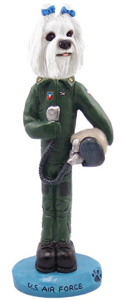 Maltese U S Air Force Doogie Collectible Dog Figurine