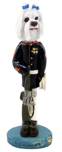 Maltese U S Marines Doogie Collectible Dog Figurine