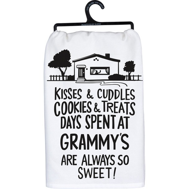 Cotton Kitchen Dish Towel - Days Spent At Grammy's Are Always So Sweet 28x28 from Primitives by Kathy