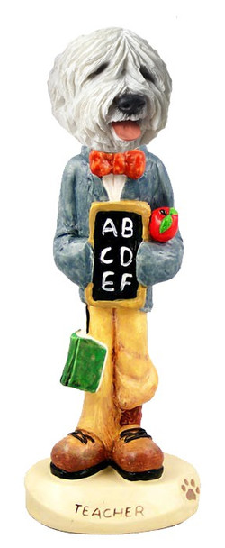 Old English Sheepdog Teacher Doogie Collectible Dog Figurine